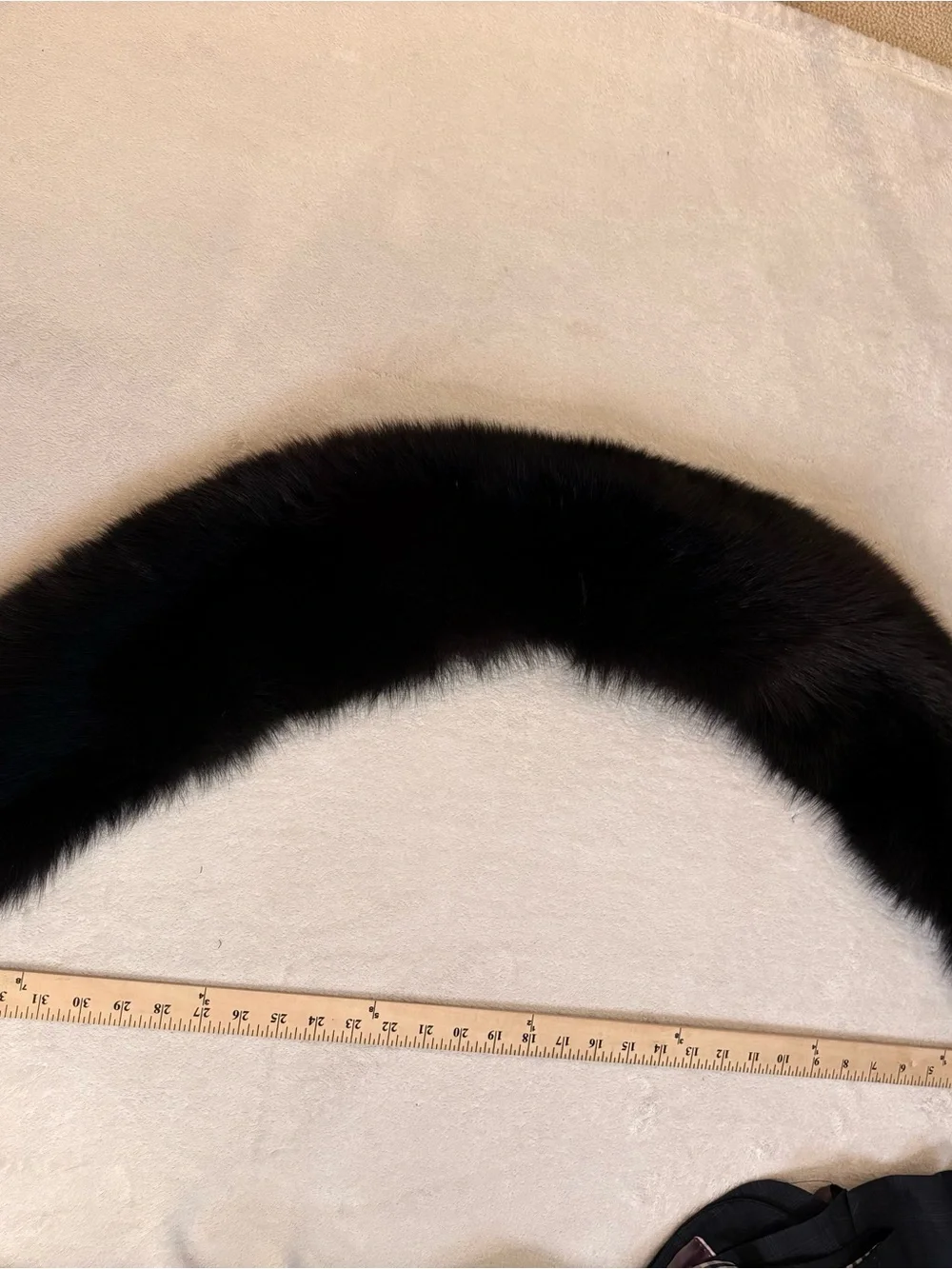 Black Luxurious Fox Fur Wrap Collar — 48 inches long